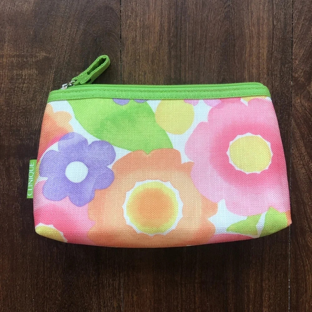 Clinique Floral Makeup Cosmetic Bag
